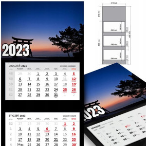 KALENDARZ Trójdzielny 2023 Krajobrazy Widoki Wzory