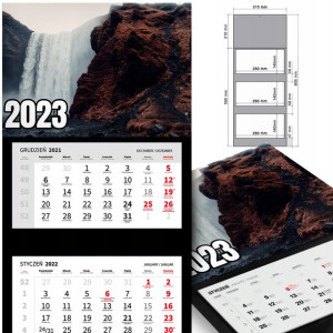 KALENDARZ Trójdzielny 2023 Krajobrazy WIELE WZÓROW