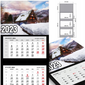 KALENDARZ Trójdzielny 2023 Krajobrazy WIELE WZÓROW