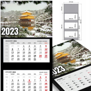 KALENDARZ Trójdzielny 2023 Krajobrazy WIELE WZÓROW