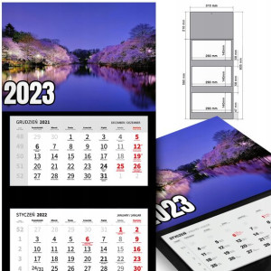 KALENDARZ Trójdzielny 2023 Krajobrazy WIELE WZÓROW
