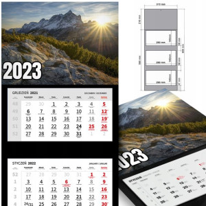 KALENDARZ Trójdzielny 2023 Krajobrazy WIELE WZÓROW