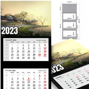 KALENDARZ Trójdzielny 2023 Krajobrazy WIELE WZÓROW