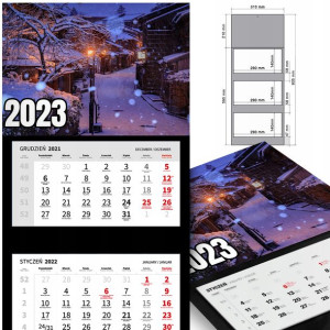 KALENDARZ Trójdzielny 2023 Krajobrazy WIELE WZÓROW