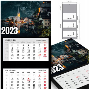 KALENDARZ Trójdzielny 2023 Krajobrazy WIELE WZÓROW