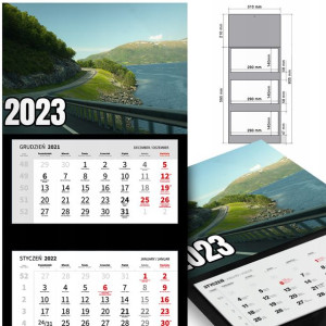 KALENDARZ Trójdzielny 2023 Krajobrazy WIELE WZÓROW