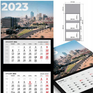 KALENDARZ Trójdzielny 2023 MiX WZORÓW VINTAGE City