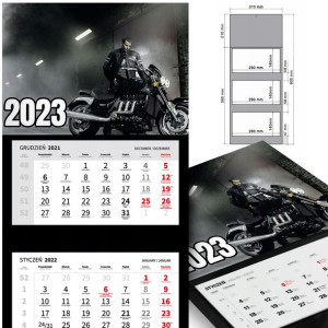 KALENDARZ Trójdzielny 2023 MOTOCYKLE Samochody MiX