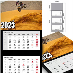 KALENDARZ Trójdzielny 2023 MOTORYZACJA Dużo WZORÓW