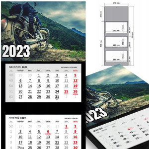 KALENDARZ Trójdzielny 2023 MOTORYZACJA Dużo WZORÓW