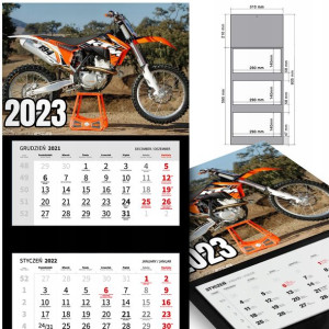 KALENDARZ Trójdzielny 2023 MOTORYZACJA Dużo WZORÓW
