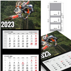 KALENDARZ Trójdzielny 2023 MOTORYZACJA Dużo WZORÓW