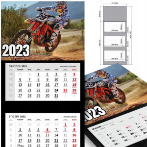 KALENDARZ Trójdzielny 2023 MOTORYZACJA Dużo WZORÓW