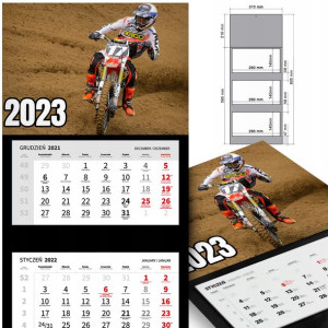 KALENDARZ Trójdzielny 2023 MOTORYZACJA Dużo WZORÓW