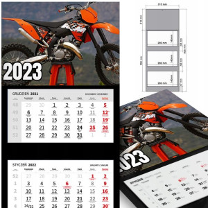 KALENDARZ Trójdzielny 2023 MOTORYZACJA Dużo WZORÓW