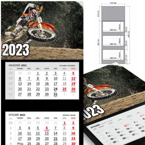 KALENDARZ Trójdzielny 2023 MOTORYZACJA Dużo WZORÓW