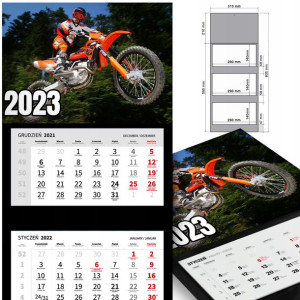 KALENDARZ Trójdzielny 2023 MOTORYZACJA Dużo WZORÓW
