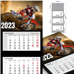 KALENDARZ Trójdzielny 2023 MOTORYZACJA Dużo WZORÓW