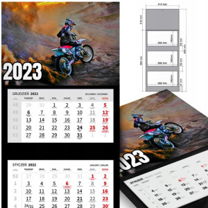 KALENDARZ Trójdzielny 2023 MOTORYZACJA Dużo WZORÓW
