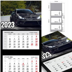 KALENDARZ Trójdzielny 2023 MOTORYZACJA Dużo WZORÓW