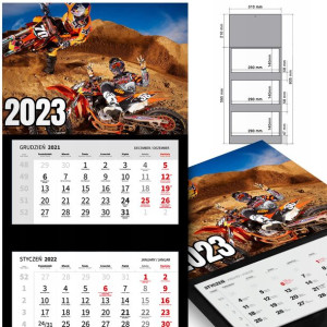 KALENDARZ Trójdzielny 2023 MOTORYZACJA Dużo WZORÓW