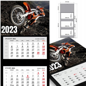 KALENDARZ Trójdzielny 2023 MOTORYZACJA Dużo WZORÓW