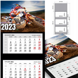 KALENDARZ Trójdzielny 2023 MOTORYZACJA Dużo WZORÓW