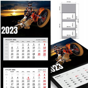 KALENDARZ Trójdzielny 2023 MOTORYZACJA Dużo WZORÓW