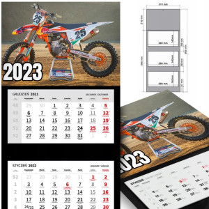 KALENDARZ Trójdzielny 2023 MOTORYZACJA Dużo WZORÓW