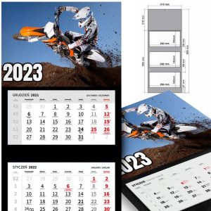 KALENDARZ Trójdzielny 2023 MOTORYZACJA Dużo WZORÓW