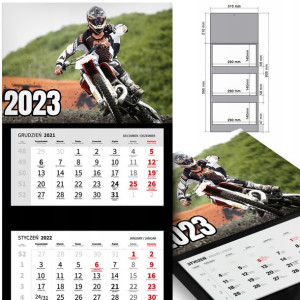 KALENDARZ Trójdzielny 2023 MOTORYZACJA Dużo WZORÓW