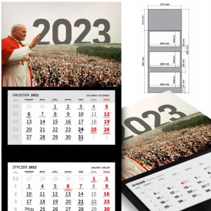 KALENDARZ Trójdzielny 2023 PAPIEŻ Jan PAWEŁ II MiX