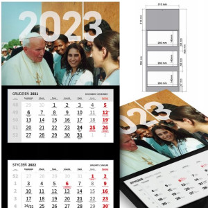 KALENDARZ Trójdzielny 2023 PAPIEŻ Jan PAWEŁ II MiX