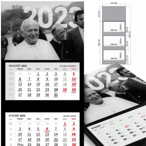 KALENDARZ Trójdzielny 2023 PAPIEŻ Jan PAWEŁ II MiX