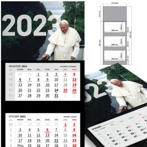 KALENDARZ Trójdzielny 2023 PAPIEŻ Jan PAWEŁ II MiX