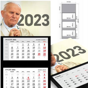 KALENDARZ Trójdzielny 2023 PAPIEŻ Jan PAWEŁ II MiX