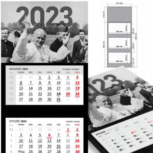 KALENDARZ Trójdzielny 2023 PAPIEŻ Jan PAWEŁ II MiX