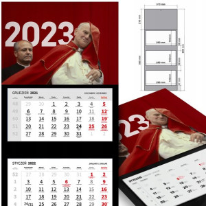 KALENDARZ Trójdzielny 2023 PAPIEŻ Jan PAWEŁ II MiX