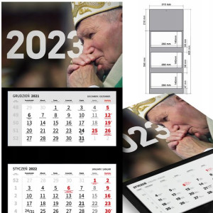 KALENDARZ Trójdzielny 2023 PAPIEŻ Jan PAWEŁ II MiX