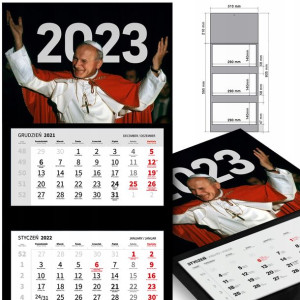 KALENDARZ Trójdzielny 2023 PAPIEŻ Jan PAWEŁ Wzory