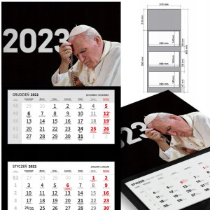 KALENDARZ Trójdzielny 2023 PAPIEŻ Jan PAWEŁ Wzory