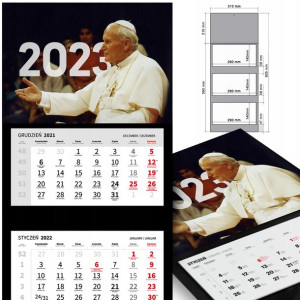 KALENDARZ Trójdzielny 2023 PAPIEŻ Jan PAWEŁ Wzory