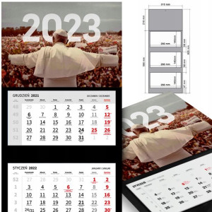 KALENDARZ Trójdzielny 2023 PAPIEŻ Jan PAWEŁ Wzory