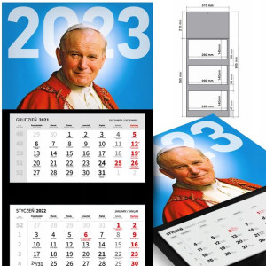 KALENDARZ Trójdzielny 2023 PAPIEŻ Jan PAWEŁ Wzory