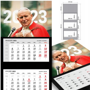 KALENDARZ Trójdzielny 2023 PAPIEŻ Jan PAWEŁ Wzory