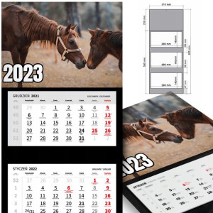 KALENDARZ Trójdzielny 2023 rok Wiele WZORÓW Ptaki