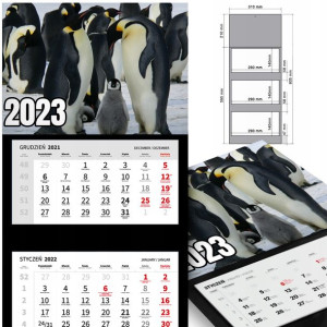 KALENDARZ Trójdzielny 2023 rok Wiele WZORÓW Ptaki