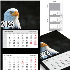 KALENDARZ Trójdzielny 2023 rok Wiele WZORÓW Ptaki