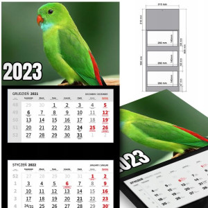 KALENDARZ Trójdzielny 2023 rok Wiele WZORÓW Ptaki