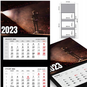 KALENDARZ Trójdzielny 2023 RÓŻNE WZORY Drake MIX